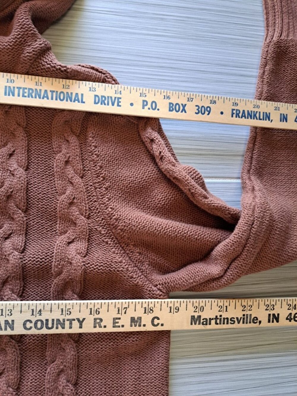 Gander Mountain Brown Cable Knit Cardigan Hood Pockets S Cotton Winter Warm Wome - Picture 8 of 12